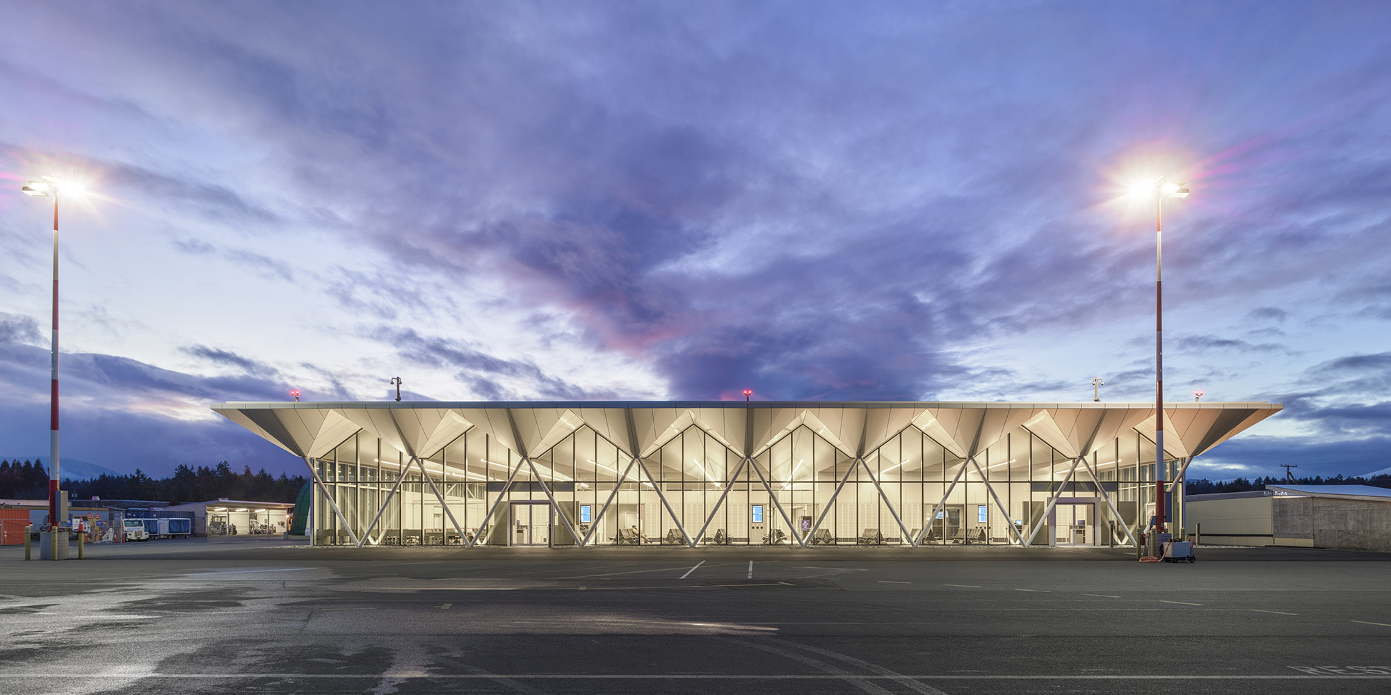 YCD Nanaimo Airport Small bird perched on a wire with a blurred out background